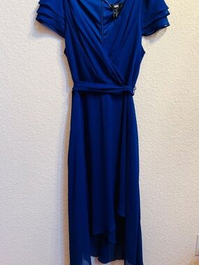 dkny dresses blue DKNY Blue Velvet Dress – OWNI main image 1